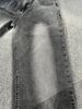 Men's US Map Fringe Hem Jeans - Straight Cut Denim Pants With Embroidered Coordinates & Distressed Details_viptrois.com