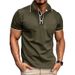 Men's Clothing Men's Short Sleeved Polo Shirt Men's Lapel Jacquard T Shirt Splicing Top_viptrois.com