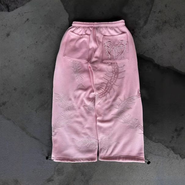 Women's Clothing Letter Bone Hot Diamond Loose Hooded Fashion Trend Men And Women's Same Style Sweater Pants_viptrois.com
