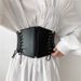 outerwear punk style retro elastic super wide waist belt female decorative shirt dress coat waist belt female_viptrois.com