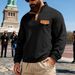 Cross-border Autumn And Winter Men's Loose American Heavy Ami Kaji Tooling Outdoor Henry Stand-up Collar Contrasting Color Buckle Sweater_viptrois.com