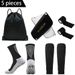 5 Piece Set For Outdoor Activities, Non Slip Football Socks, Outdoor Socks, Bandages, Shin Guards, Sports Drawstring Bag_viptrois.com