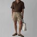 Men's Clothing White Straight Elastic Waist Casual Shorts Thin Four Point Pants Casual Commuting Wide Leg Pants_viptrois.com