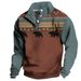 3D Printed Stand Collar Polo Hoodie – Trendy Men's Streetwear Pullover With Digital Art | Hip-Hop & Casual Outdoor Wear_viptrois.com