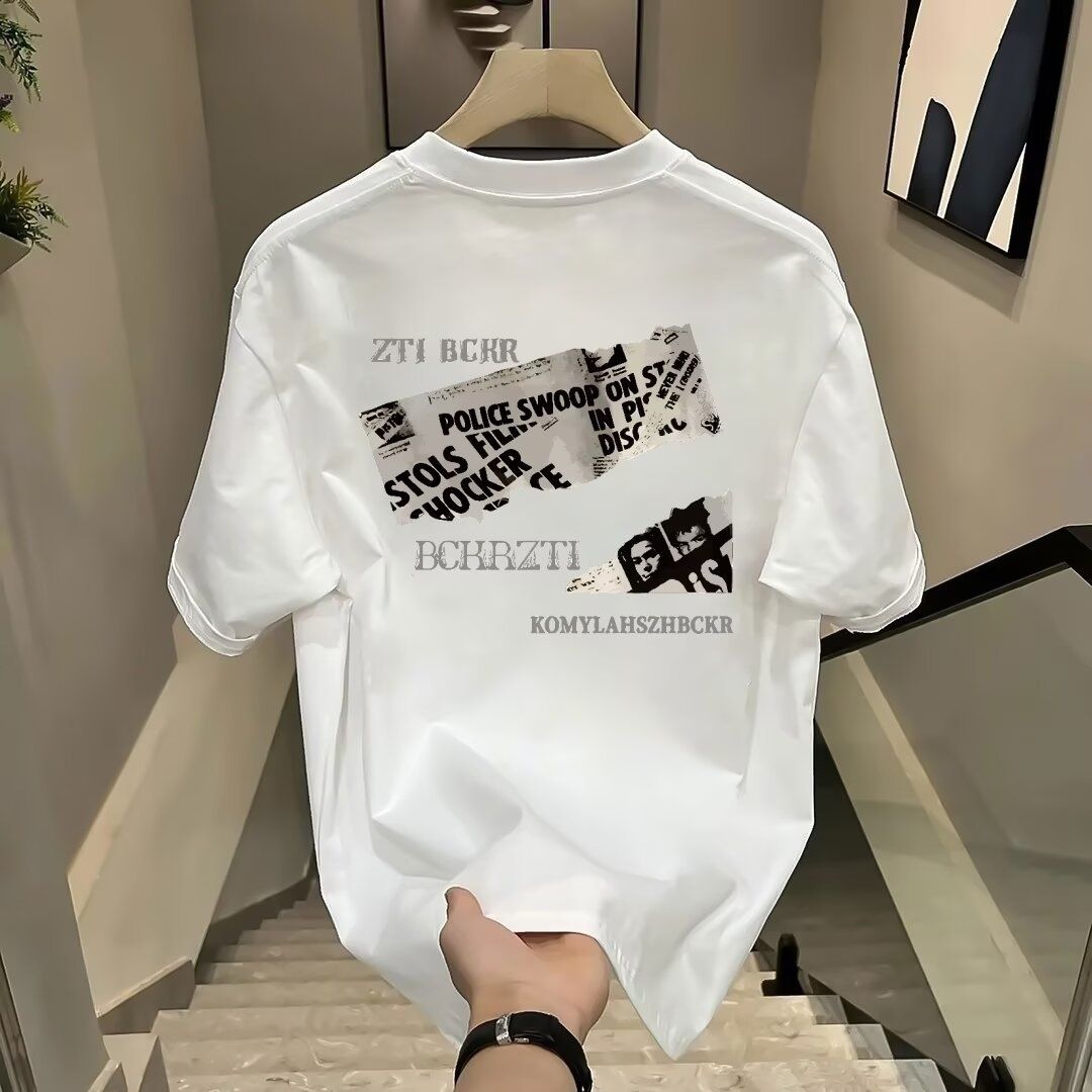 Men's Clothing 2025 Summer New Couple T Shirts Loose Casual Tops For Men_viptrois.com