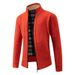 Men's Slim Fit Fleece-Lined Cardigan With Stand Collar - Warm Winter Sweater For Business Casual Style_viptrois.com
