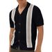 Men's Clothing Men's Sweater Fashion Cuban Collar Short Sleeved Knitted Cardigan Polo Shirt SY0060_viptrois.com