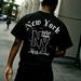 Men's Summer Casual Fashion Short Sleeve T Shirt, High Street Relaxed Style, "NY" Letter Crown, Versatile Casual T Shirt_viptrois.com