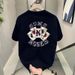 Short-sleeved Pure Cotton Bottoming T-shirt Loose Retro Crew Neck Summer Trendy Brand American Men's And Women's Casual_viptrois.com