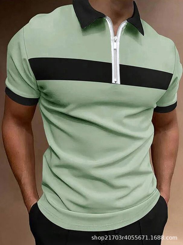 2025 Cross-Border Foreign Trade 3D Digital Print Trendy Simple Pattern Series Summer Men's Plus Size Sports Polo Shirt_viptrois.com