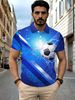 Polo Uomo Poliestere Taglio Dritto Leggero Traspirante Resistente Stampa Calcio Blu Bianco Tifosi Outdoor Quotidiano_viptrois.com