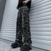 Men's Clothing New spring and autumn style youth performance costumes sequined casual pants brand loose lace up pants straight harem trousers_viptrois.com