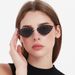 New metal cat eye with small frame and trimmed edges, sunglasses for women's trendy street photography glasses_viptrois.com