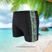 Man's clothing Swim trunks Men's oversized swimming trunks Men's printed black comfortable swimming trunks_viptrois.com