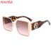 New Metal Wide Leg Sunglasses For Women Big Face Slimming Square Frame Fashion Sunglasses Sun Protection And UV Protection_viptrois.com