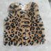 kid's clothing Leopard-print fur vest for boys and girls White radish leather vest imitation fur vest_viptrois.com