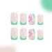 Short French bright face wearing nail art multicolor flowers fresh simple European and American fashion nail piece foreign trade ins24 piece_viptrois.com
