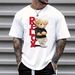 Men's Clothing Short Sleeved T Shirt, New Summer Men's Fashion Casual Commuting Versatile Bear Print Short Sleeved T Shirt_viptrois.com