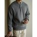 Men's Autumn Henry Collar Knit Sweater (Old Money Aesthetic,Slim Fit, Long Sleeve Crewneck, Minimalist Casual, Grey/Cream/Black, M-3XL)_viptrois.com