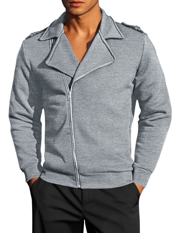 Men's Autumn Slim-Fit Bomber Jacket – Fleece-Lined Cotton Blend With Stand Collar (S-XXXL, Black/Charcoal/Navy)_viptrois.com