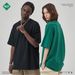 Men's Clothing 275g Earth Tone Loose Short Sleeved Solid Color T Shirt Fog Pure Cotton Men's Trendy T Shirt_viptrois.com