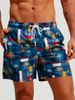 Men's Clothing Men's Four Seasons Casual 3D Printed Straight Shorts Sports Cross Border Beach Shorts With Drawstring_viptrois.com