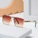 Men's Sunglasses Of High End Ins Metal Square Sunglasses For Women, Fashionable Large Frame, Slimming And Anti Ultraviolet Sunglasses_viptrois.com