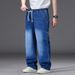 Men's Plus Size Relaxed Fit Straight Leg Jeans - High Waist Stretchy Comfort For Big & Tall Gentlemen (XL-8XL, Multiple Colors)_viptrois.com
