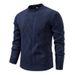 Men's Fleece-Lined Thermal Round Neck Pullover Sweater, Winter Warm Slim Fit Knit Top For Casual & Daily Wear_viptrois.com
