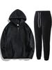 "Men's Casual Hoodie & Jogger Set – Long Sleeve Solid Color Sweatshirt & Pants Suit For Autumn & Winter – Grey/Black/Brown/Army Green"_viptrois.com