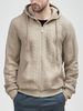 Men's Thickened Hoodie Plus Size Casual Sweatshirt Jacket Standard Thickness Black/Gray Loose Fit Machine Washable Polyester_viptrois.com