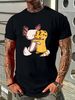 NEW LIMITED Cute Kawaii Leopard Gecko Hugging Axolotl T-Shirt Designer Clothes Breathable Summer Homme Casual Fashion Soft Versatile Comfortable_viptrois.com