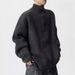 Stand Up Collar Cardigan With Double Zipper Sweater, Men's Autumn And Winter Solid Color Knitted Sweater, Outerwear, And Thread Jacket_viptrois.com