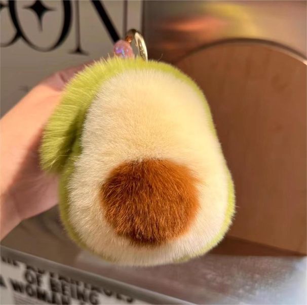 Bag Charms Rex Rabbit Fur Avocado Plush Car Keychain Pendant Personalized Avocado Bag Pendant Girlfriend Couple Pendant_viptrois.com