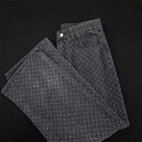 Men's Clothing Fashion Retro Hole Workwear Wide Leg Jeans Men's Autumn Style High Street Hiphop Loose Straight Pants_viptrois.com