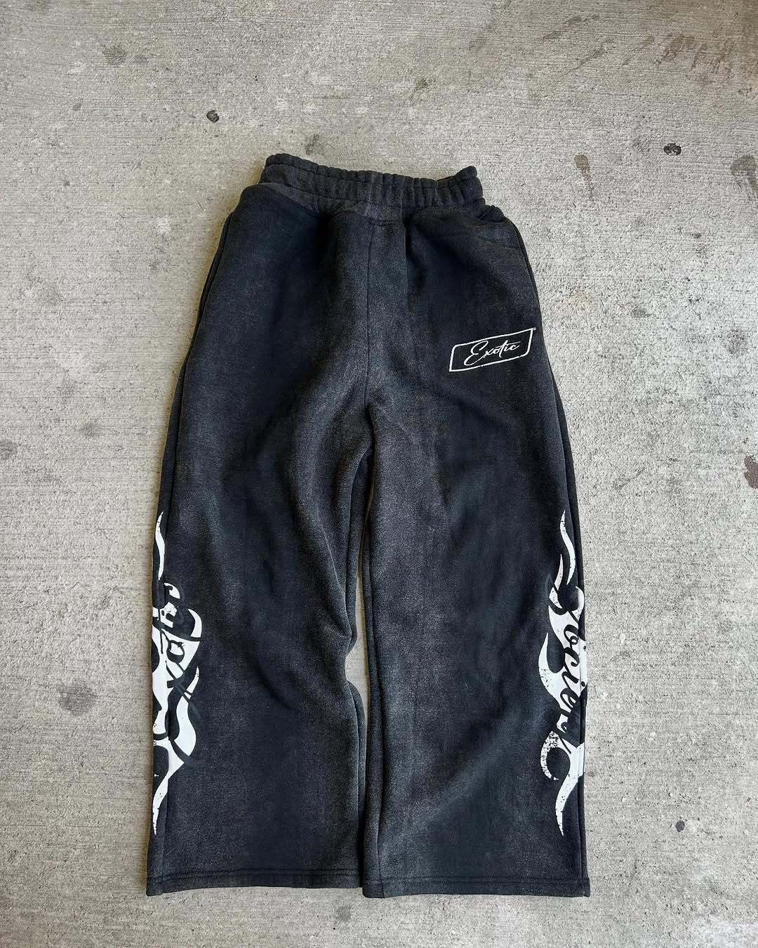 Men's Clothing Retro Pattern Printed Casual Pants Men Y2K Street Harajuku Style High Waist Loose Sports Sweatpants Trend_viptrois.com