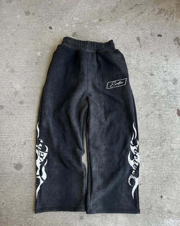 Men's Clothing Retro Pattern Printed Casual Pants Men Y2K Street Harajuku Style High Waist Loose Sports Sweatpants Trend_viptrois.com