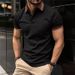 Golf Shirt Sport Fashion Classic Solid Color Polos Tops Summer Men's Short Sleeve Lapel Button Casual Oversized Polo Shirt_viptrois.com