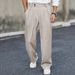 "Men's Wrinkle-Resistant Drape Relaxed Fit Dress Pants - Straight Leg Casual Trousers For Business & Leisure"_viptrois.com