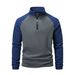 Tactical Fleece Jacket, Men's Fleece Hoodie, Autumn And Winter Color-blocked Fleece Pullover, Stand-up Collar Coat_viptrois.com