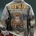 Men's Clothing high end light colored motorcycle denim jacket men's fashion brand old retro heavy duty bear jacket embroidered gown trend_viptrois.com