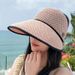 In Summer The Elderly Hat Lady Mother Sun Hat Face Protection Sunscreen Breathable Thin Eaves Empty Top Sun Hat_viptrois.com