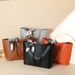 Fashion Simple Large Capacity Tote Bag 2024 New Lychee Pattern Scarf Decoration Solid Color Women's Shoulder Bag_viptrois.com