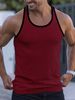 2025 Summer Knitted Vertical Stripe Fitness Sports Casual Color-block Men's Vest_viptrois.com