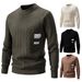 2026 High Quality Fashion Knitwear Pullovers Men's Round Collar Patch Long Sleeve Casual Straight Type Knit Sweater_viptrois.com
