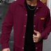 Men's Casual Long Sleeve Shirt With Waffle Texture, Button-Down Collar & Utility Pockets – Relaxed Fit For Autumn_viptrois.com
