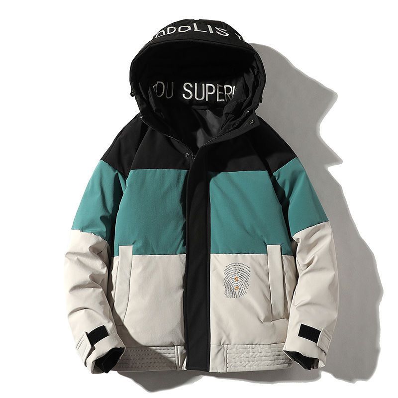 New Short Down Jacket For Men, Thick Hooded Warm Coat For Young Men In Winter, Student Jacket For Winter Wear_viptrois.com