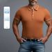 Men's Clothing Fit Short Sleeve Lightweight Business Casual T-Shirt Breathable & Comfortable (White, Orange, Green, Beige, Navy, Blue, Black)_viptrois.com