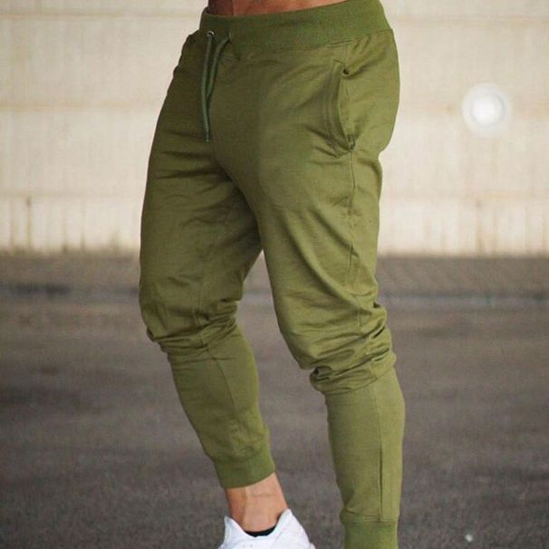 Men's Clothing Thin Slim Sports Pants Running Fitness Football Foot Leisure Drawstring Tight Training Pants_viptrois.com