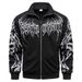 Men's Zip-Up Hoodie Jacket - Streetwear Print Overshirt, Thick Cotton Blend, Dark Aesthetic (S-XXL, Black/White/Red/Purple)_viptrois.com